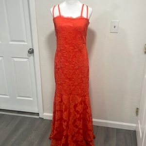 Stunning orange lace dress